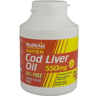 Healthaid supplements cod liver oil capsules 550mg 180 pack