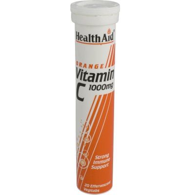 Healthaid vitamin C supplements effervescent tablets orange 1000iu 20 pack