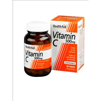 Healthaid vitamin C supplements vit C chewable tablets 500mg 60 pack