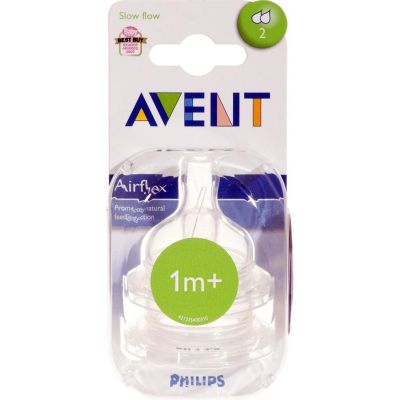 Avent Airflex range teats slow flow 2 holes 2 pack