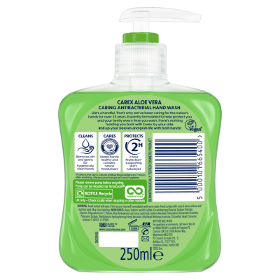 Carex handwash anti-bacterial aloe vera 250ml