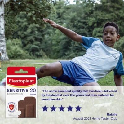 ELASTOPLAST plasters sensitive multi tone dark fabric medium 20