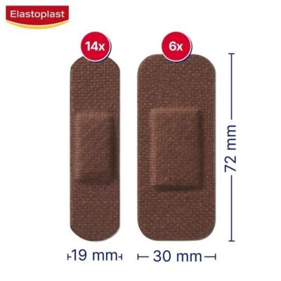 ELASTOPLAST plasters sensitive multi tone dark fabric medium 20