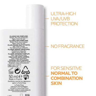 La Roche-Posay Anthelios UVMune 400 Invisible Fluid SPF50+ Sun Cream 50ML