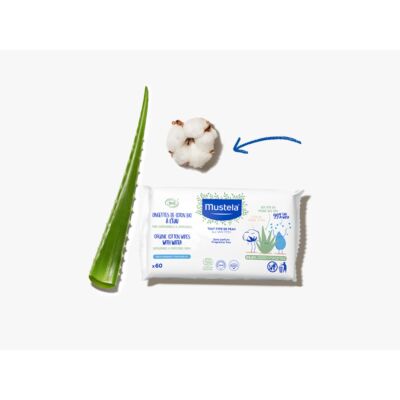 Mustela Organic Cotton wipes with water - 60