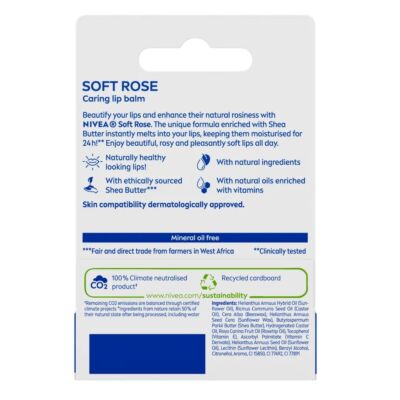 Nivea Soft Rose Lip Balm 4.8g